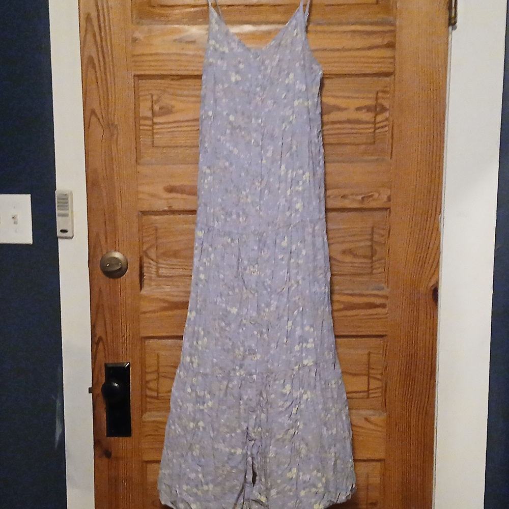 Pink rose spaghetti strap maxi dress